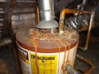 Corroded old water heater in need of replacement